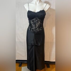 Jovani Elegant Black Lace Bustier Dress